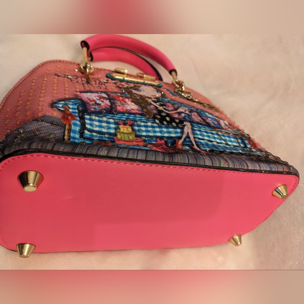 OOAK Pretty in Pink Embellished NICOLE LEE Crossbody Bag NEW - Picture 15 of 16